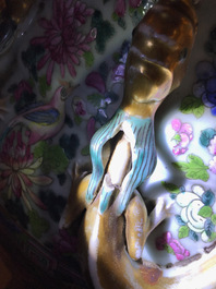 A massive Chinese famille rose court scene vase, 19th C.