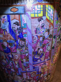 A massive Chinese famille rose court scene vase, 19th C.