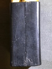 Huit pierres d'encre en forme de sceaux dans un coffre de pr&eacute;sentation, 18/19&egrave;me