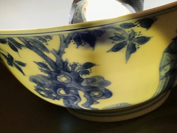 A Chinese blue and white 'long Eliza' bowl, Kangxi