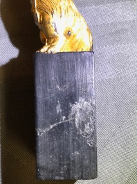 Huit pierres d'encre en forme de sceaux dans un coffre de pr&eacute;sentation, 18/19&egrave;me