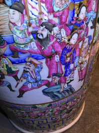 A massive Chinese famille rose court scene vase, 19th C.
