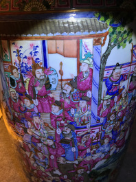 A massive Chinese famille rose court scene vase, 19th C.