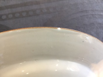Five Chinese doucai, verte-rose and Imari style plates, Kangxi/Qianlong