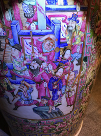 A massive Chinese famille rose court scene vase, 19th C.
