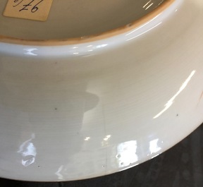 Five Chinese doucai, verte-rose and Imari style plates, Kangxi/Qianlong