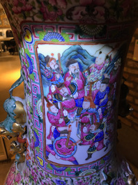 A massive Chinese famille rose court scene vase, 19th C.