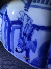 Four Chinese blue and white bowls, Kangxi
