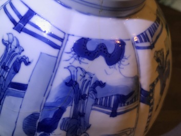Four Chinese blue and white bowls, Kangxi
