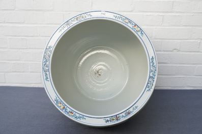 A large Chinese doucai 'hundred boys' fish bowl, 20th C.