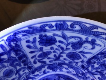 A Chinese blue and white figurative panel bowl, Wanli