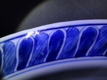 A Chinese blue and white 'Bacchus' dish, Kangxi