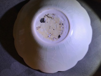 A Chinese qingbai chrysanthemum-shaped dish, Song