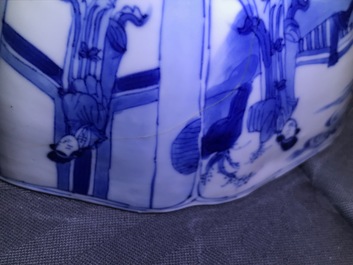 Four Chinese blue and white bowls, Kangxi