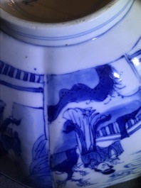 Four Chinese blue and white bowls, Kangxi