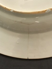 A large Chinese Imari style charger with floral design, Kangxi