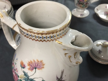 A Chinese famille rose 18-part tea service with fruit baskets and flowers, Qianlong
