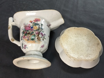 A Chinese famille rose 18-part tea service with fruit baskets and flowers, Qianlong