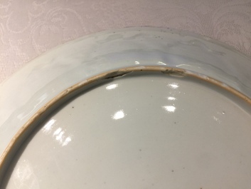 A Chinese 'milk and blood' dish with a horse carriage, Kangxi