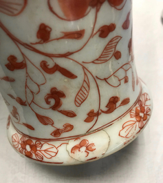A Chinese 'milk and blood' five-piece garniture with phoenixes, Kangxi