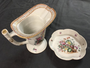 A Chinese famille rose 18-part tea service with fruit baskets and flowers, Qianlong