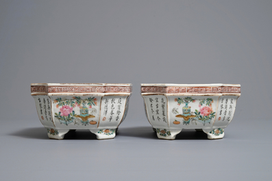 Een paar Chinese qianjiang cai jardini&egrave;res, 19/20e eeuw