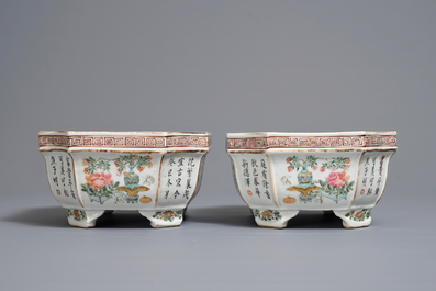 Een paar Chinese qianjiang cai jardini&egrave;res, 19/20e eeuw