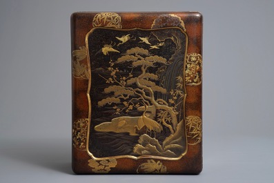 A Japanese lacquer 'suzuribako' with inner compartment, Edo or Meiji, 19th C.