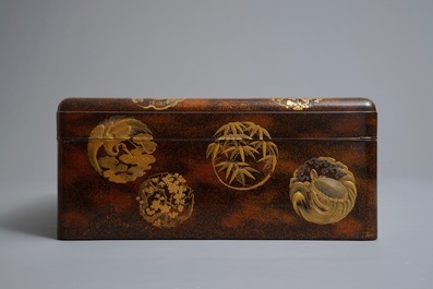 A Japanese lacquer 'suzuribako' with inner compartment, Edo or Meiji, 19th C.
