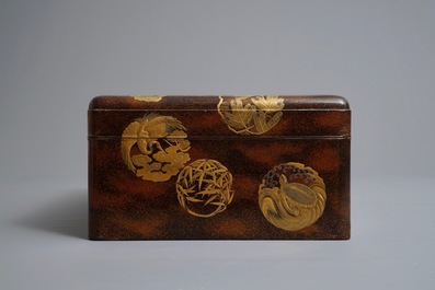 A Japanese lacquer 'suzuribako' with inner compartment, Edo or Meiji, 19th C.