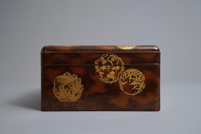 A Japanese lacquer 'suzuribako' with inner compartment, Edo or Meiji, 19th C.