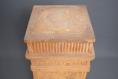 A neoclassical terracotta column, Italy, late 19th C.