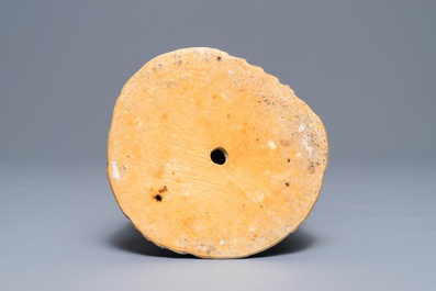 A large Chinese famille rose candle holder modelled as court lady, Qianlong