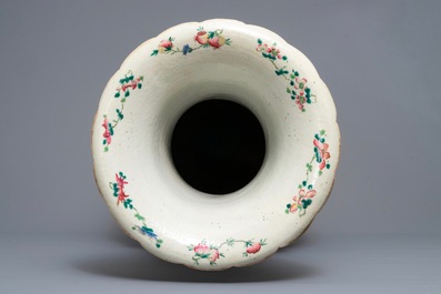 A large Chinese famille rose 'immortals' vase, 19th C.
