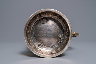 A parcel-gilt silver stein with biblical design, Nathaniel Pressding II, Danzig, Poland, 17th C.