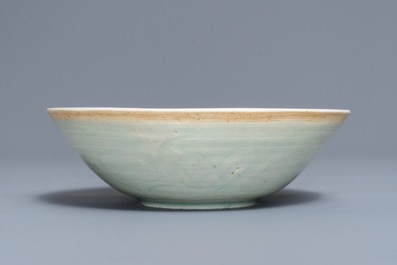 A Chinese qingbai bowl with underglaze design, Song
