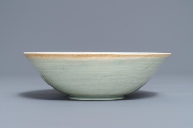 A Chinese qingbai bowl with underglaze design, Song