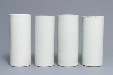 Four Chinese qianjiang cai hat stands, 19/20th C.