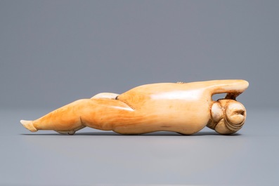 A Chinese carved ivory 'doctor's lady', Ming or early Qing