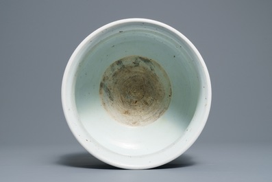 A Chinese blue and white censer with figures in a landscape, Kangxi