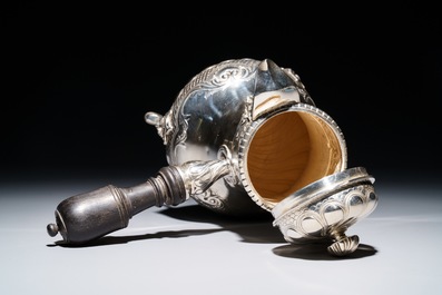 A French silver four-piece coffee and tea set, Lapar, Paris, 19th C.