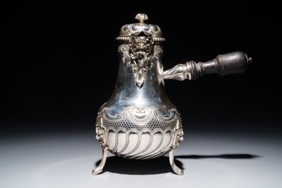 A French silver four-piece coffee and tea set, Lapar, Paris, 19th C.