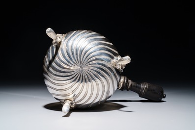 A French silver four-piece coffee and tea set, Lapar, Paris, 19th C.