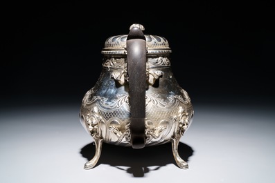A French silver four-piece coffee and tea set, Lapar, Paris, 19th C.