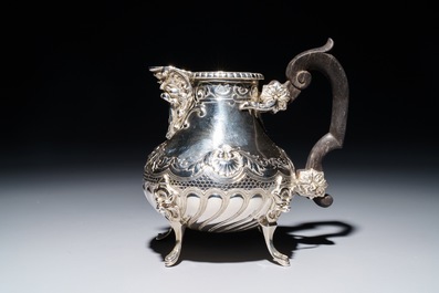 A French silver four-piece coffee and tea set, Lapar, Paris, 19th C.