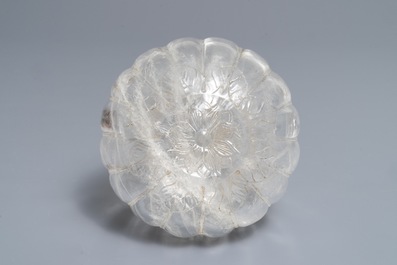 A Mughal-style rock crystal huqqa base, India, 19/20th C.