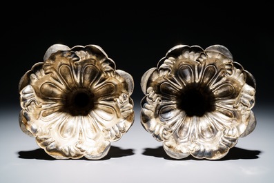 A pair of silver candlesticks, poss. Austria, 19th C.