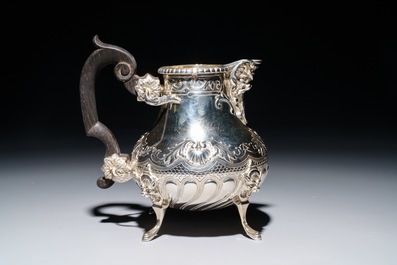 A French silver four-piece coffee and tea set, Lapar, Paris, 19th C.