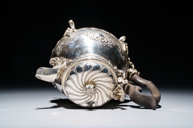 A French silver four-piece coffee and tea set, Lapar, Paris, 19th C.