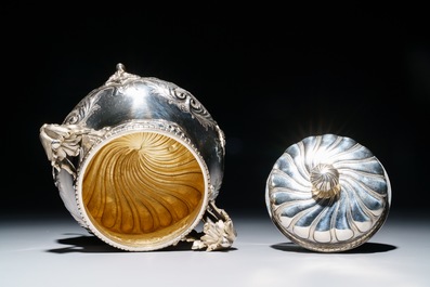 A French silver four-piece coffee and tea set, Lapar, Paris, 19th C.
